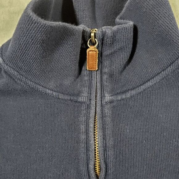 Polo Ralph Lauren Sweater Mens XL Blue Knitted Pony Logo Mock Neck Quarter Zip - Picture 6 of 9